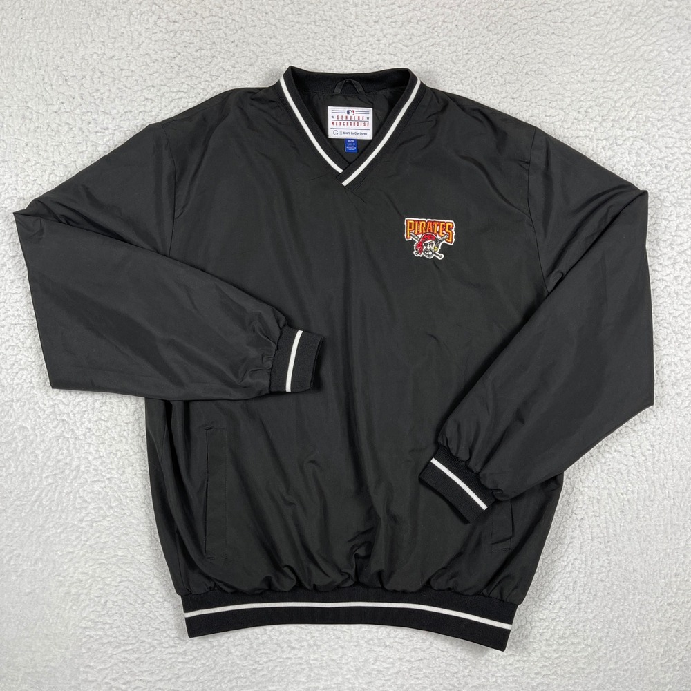 Pittsburgh Pirates Windbreaker Mens XL Black V-Neck MLB Pullover G-III Sports